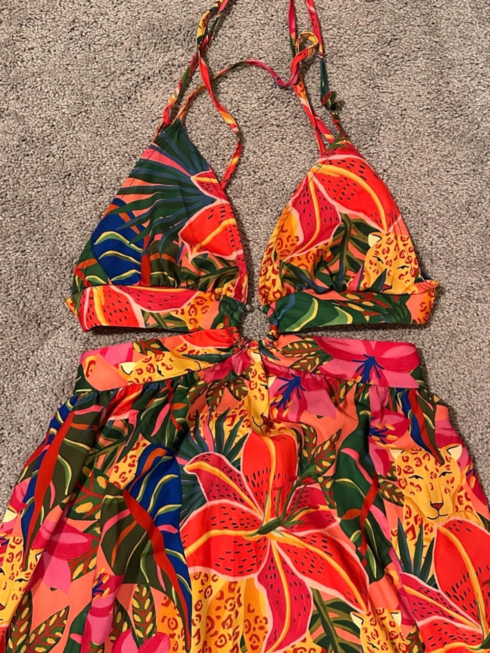 SHEIN Tropical Cutout Maxi Dress - Picture 4 of 8